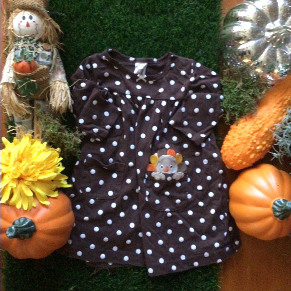Carter’s Long sleeve toddler Thanksgiving dress 9M